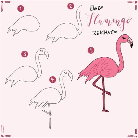 Hier gibt es 7 niedlichen Arten, wie man einen Flamingo zeichnen kann ...