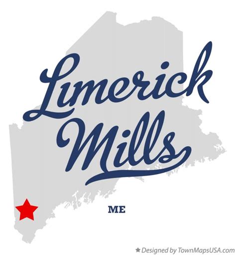 Map of Limerick Mills, ME, Maine