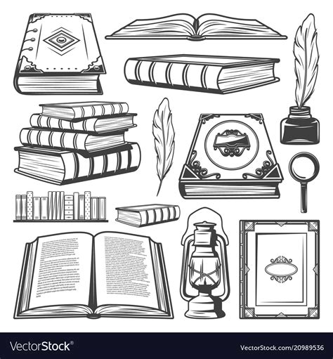 Vintage book elements collection Royalty Free Vector Image