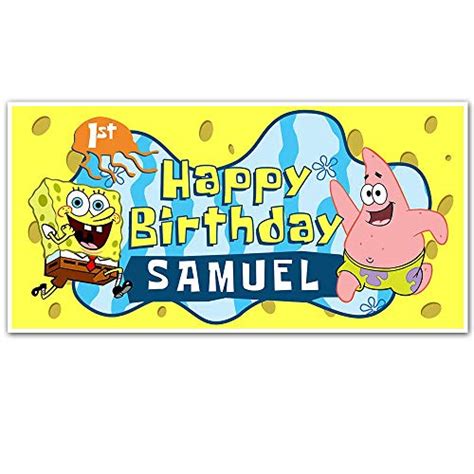 Spongebob Birthday Banner Personalized Birthday Banner | Pricepulse