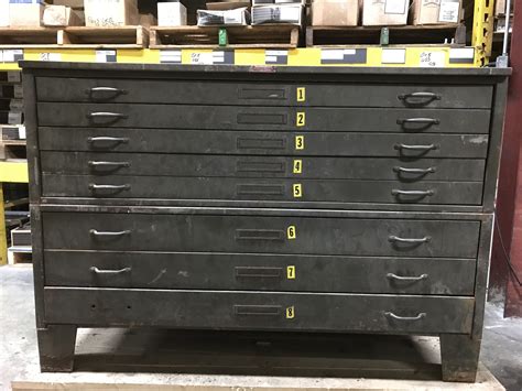 Vintage Hamilton Flat File Map Mapping Drafting Blueprint Cabinet 8 Drawer Metal | Flat files ...