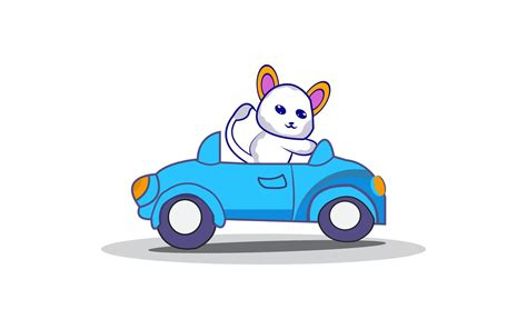 Cute cat driving car cartoon character. 14196012 Vector Art at Vecteezy