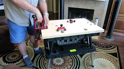 Portable reloading bench using a Keter folding work table. - YouTube