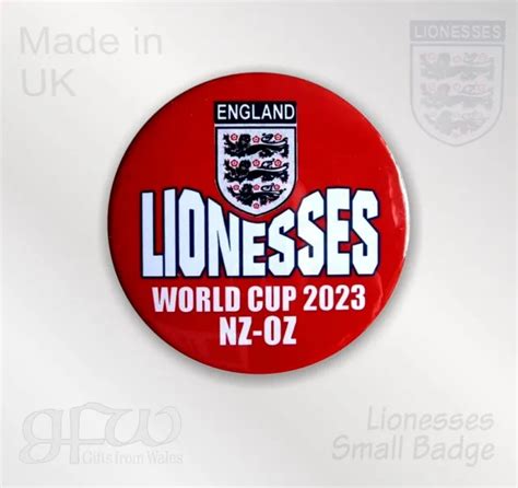 ENGLAND LIONESSES, WORLD Cup 2023 Australia/N Zealand - Small Badge - 25mm diam £1.80 - PicClick UK