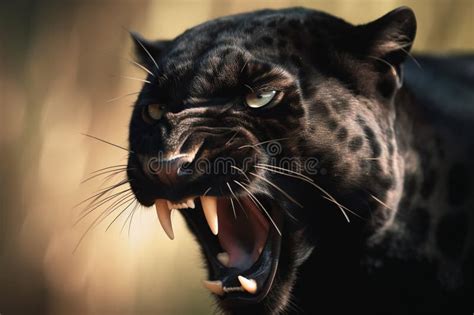 Angry Black Panther in the Jungle Filmy Photography Stock Image - Image ...