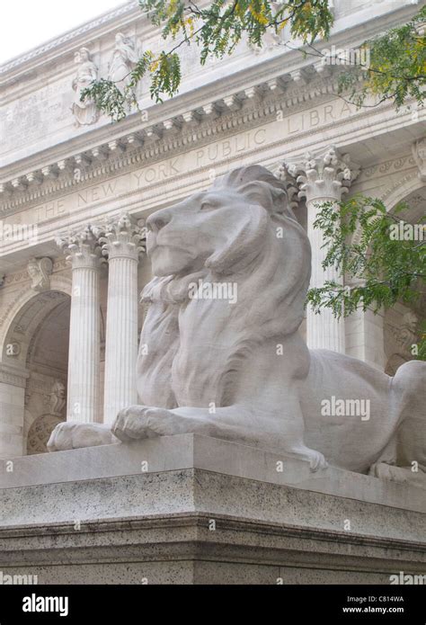 New York Public Library Lions Stock Photo - Alamy