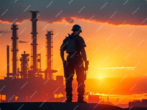 Premium AI Image | silhouette of a construction worker at sunset