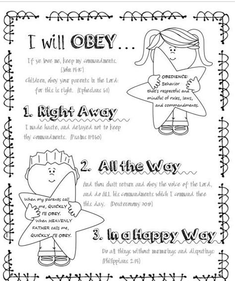 LDS ACTIVITY IDEAS: I Can Be Obedient (Coloring Page) | Preschool bible lessons, Bible lessons ...