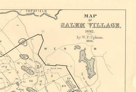 Large Map of Salem Village with Index: in Four Pieces