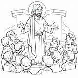 Premium Vector  Christian Jesus Preaching coloring Page For Kids sketch template