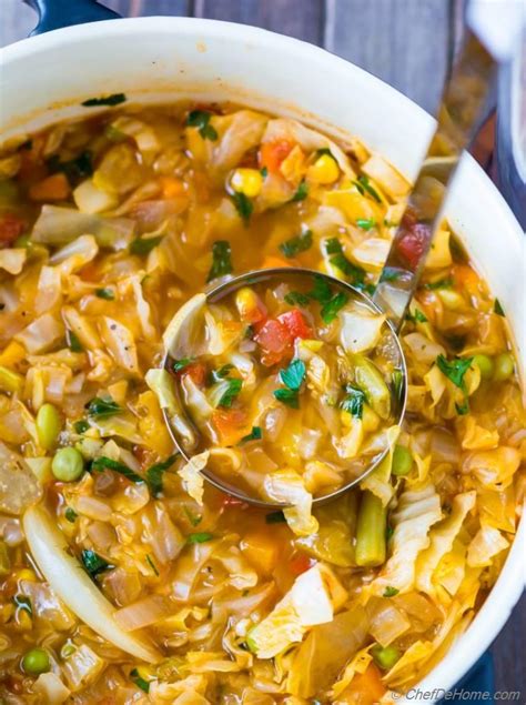 Vegetarian Cabbage Soup Recipe | ChefDeHome.com