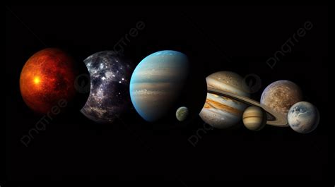 Nine Planets In Space With Planets That Have Names Background, Space Pictures, Space, Space ...