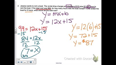 Linear Function Examples Word Problems