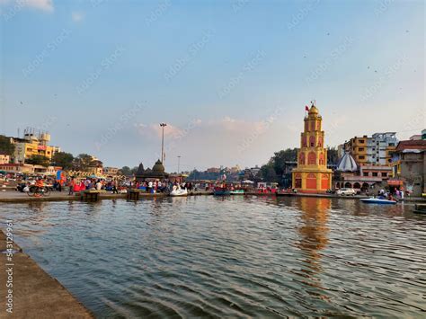 Various temples and scenes of the Panchvati Ghat area of Nashik Maharashtra Stock Photo | Adobe ...