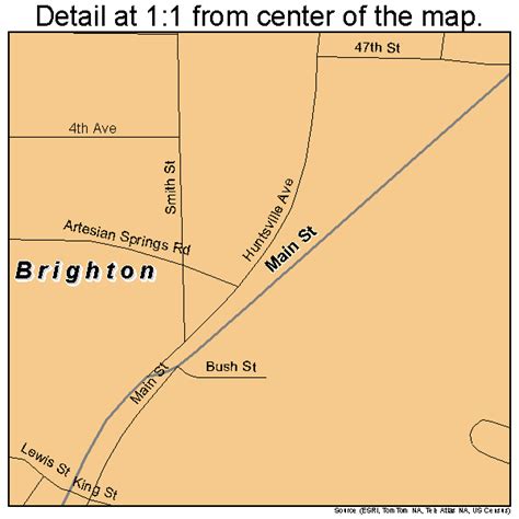 Brighton Alabama Street Map 0109400