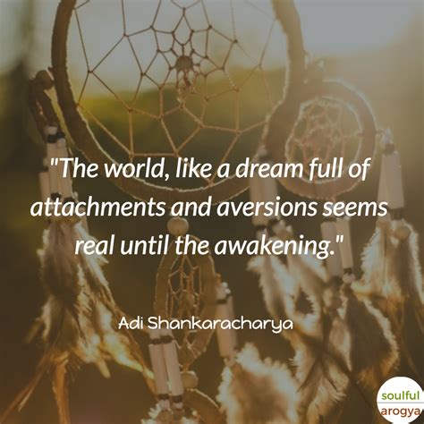 a dream catcher with the words, the world, like a dream full of attachments and diversions seems ...