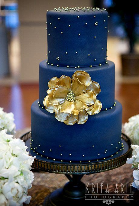 Two Tier Royal Blue Wedding Cake