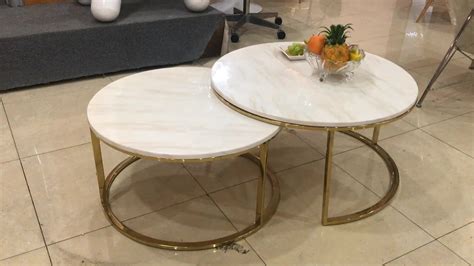 현대 거실 가구 금 강철 중첩 테이블 소파 측 백색 둥근 대리석 커피용 탁자 - Buy 커피 테이블,중첩 테이블 라운드 테이블 Product on Alibaba.com
