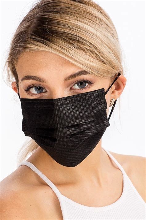 BLACK DISPOSABLE SURGICAL FACE MASK - 50 PACK - Comfort 4U