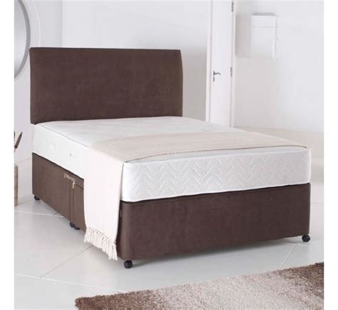 5ft King Size Divan Bed Base only in Brown Suede