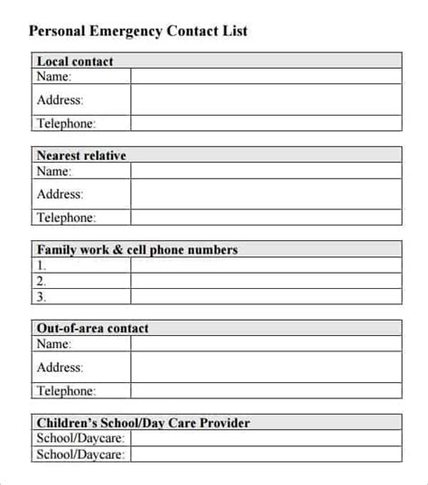 24+ Free Contact List Templates in Word Excel PDF