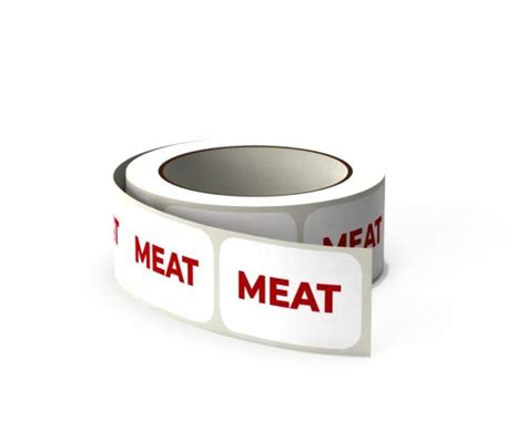 Red “Meat” 3/4″ X 1 1/4″ paper sticker – Kosher Tape Plus