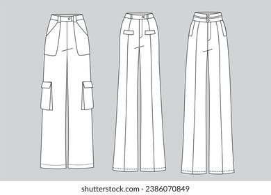 Pants Woman Pants Cargo Pants Pantaloon Stock Vector (Royalty Free) 2386070849 | Shutterstock