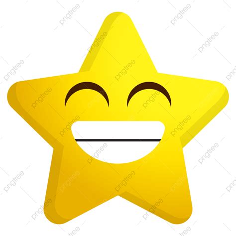 Happy Vector Star With Big Smile Face, Star Vector, Happy Star, Emoji PNG and Vector with ...