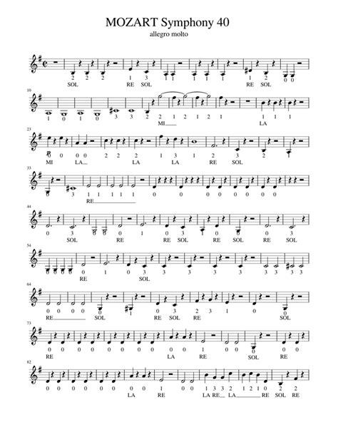 MOZART Symphony 40 Sheet music for Violin (Solo) | Musescore.com