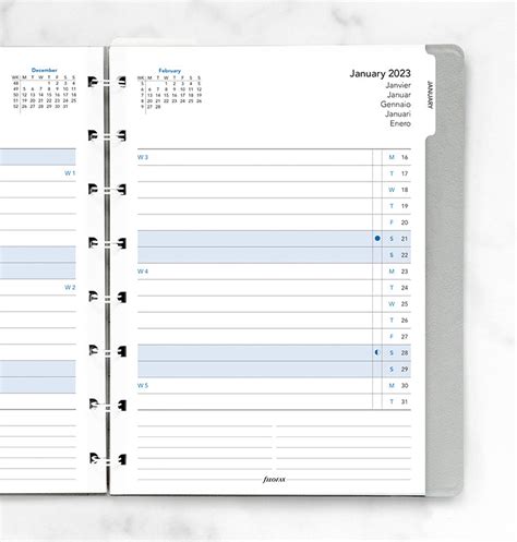 Refillable Notebook Month Planner Refill - A5 2023 | Filofax – Filofax UK