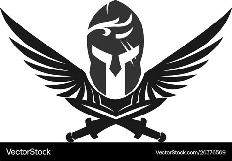 Wing with a warrior logo template Royalty Free Vector Image