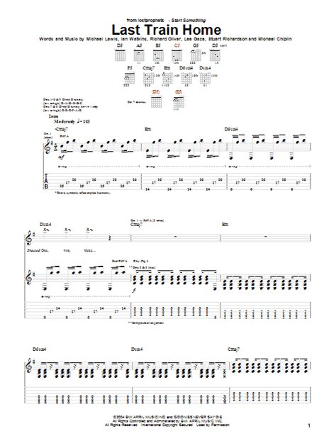 Last Train Home by Lostprophets - Guitar Tab - Guitar Instructor