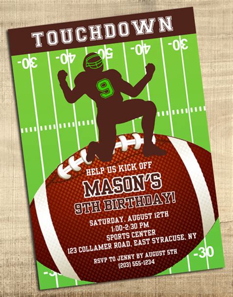 Invitations & Announcements Football Birthday Invitation PLASTIC Football Birthday Football ...