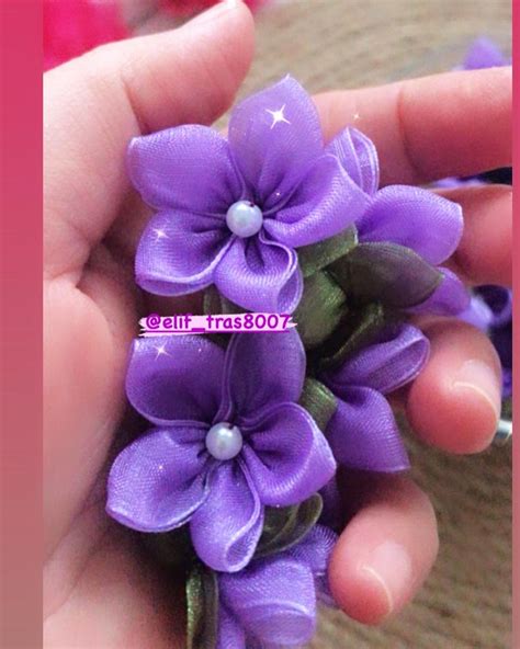 Lila renk💜💜💜 Ribbon Art, Ribbon Crafts, Ribbon Flowers, Flowers Diy ...