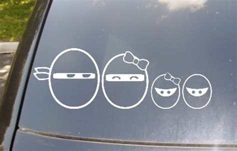 Ninja Family Car Sticker set of 4