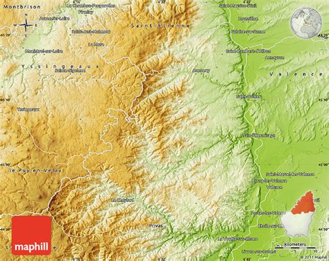 Physical Map of Tournon-sur-Rhône