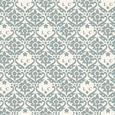 Monogram Damask French Grey Wallpaper | Warner House