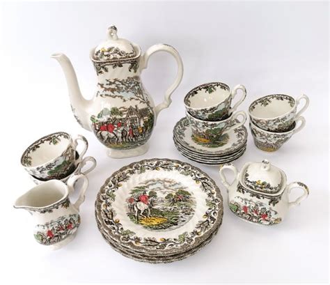 Coffee and Tea Service Country Life by Myott, 1960, Set of 21 for sale ...