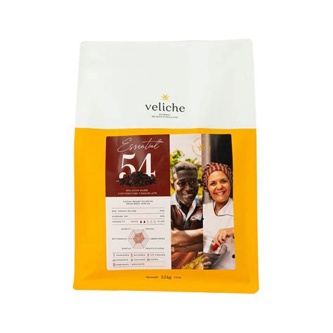 Veliche Dark Chocolate - Essential 54% | Premium Belgian Chocolate ...