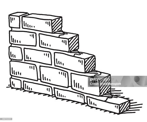 Unfinished Brick Wall Drawing High-Res Vector Graphic - Getty Images