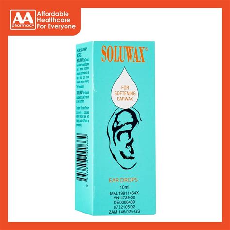 Soluwax Ear Drops 10mL (Dropper Bottle) – AA Pharmacy