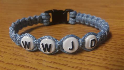 WWJD Bracelets Handmade Light Blue Personalized Nylon Craft | Etsy
