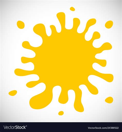 Yellow hand drawn paint splash Royalty Free Vector Image