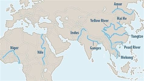 6 Free Printable World River Map - [Outline] | World Map With Countries