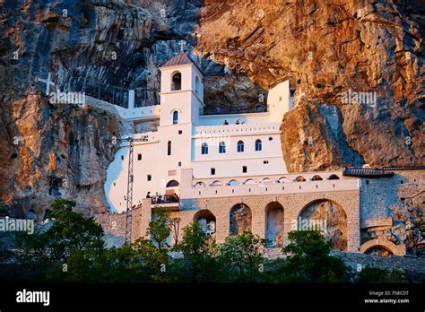 Montenegro Ostrog Orthodox monastery from 17 century, Piva valley Stock Photo - Alamy