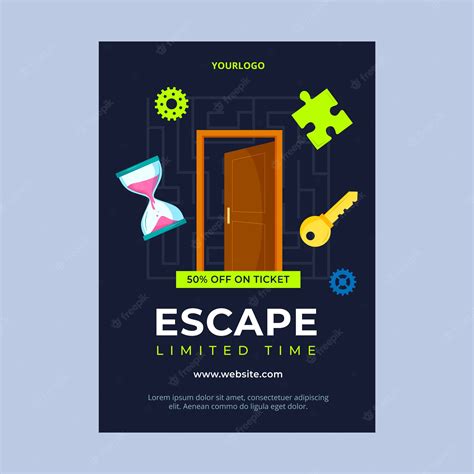 Premium Vector | Hand drawn escape room poster