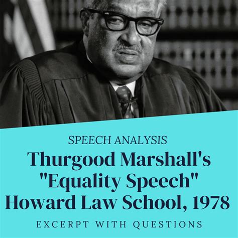 Speech Analysis: Thurgood Marshall's "Equity Speech" at Howard Law School | Simply Novel ...