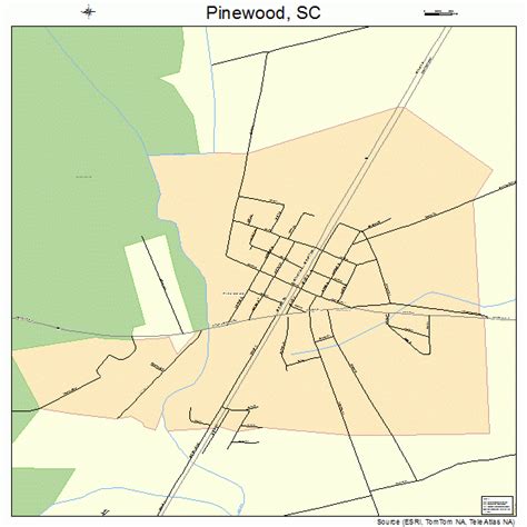 Pinewood South Carolina Street Map 4557085