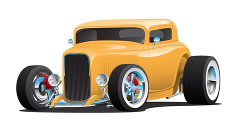 Classic Hot Rod Clip Art Hand Drawn Vector Pack Vectorgenius | Images ...