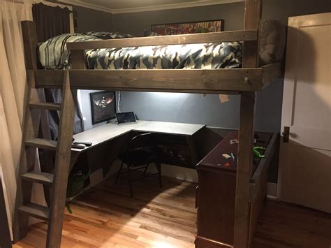 Loft bed full size with desk underneath. | Diy loft bed, Loft bed plans ...